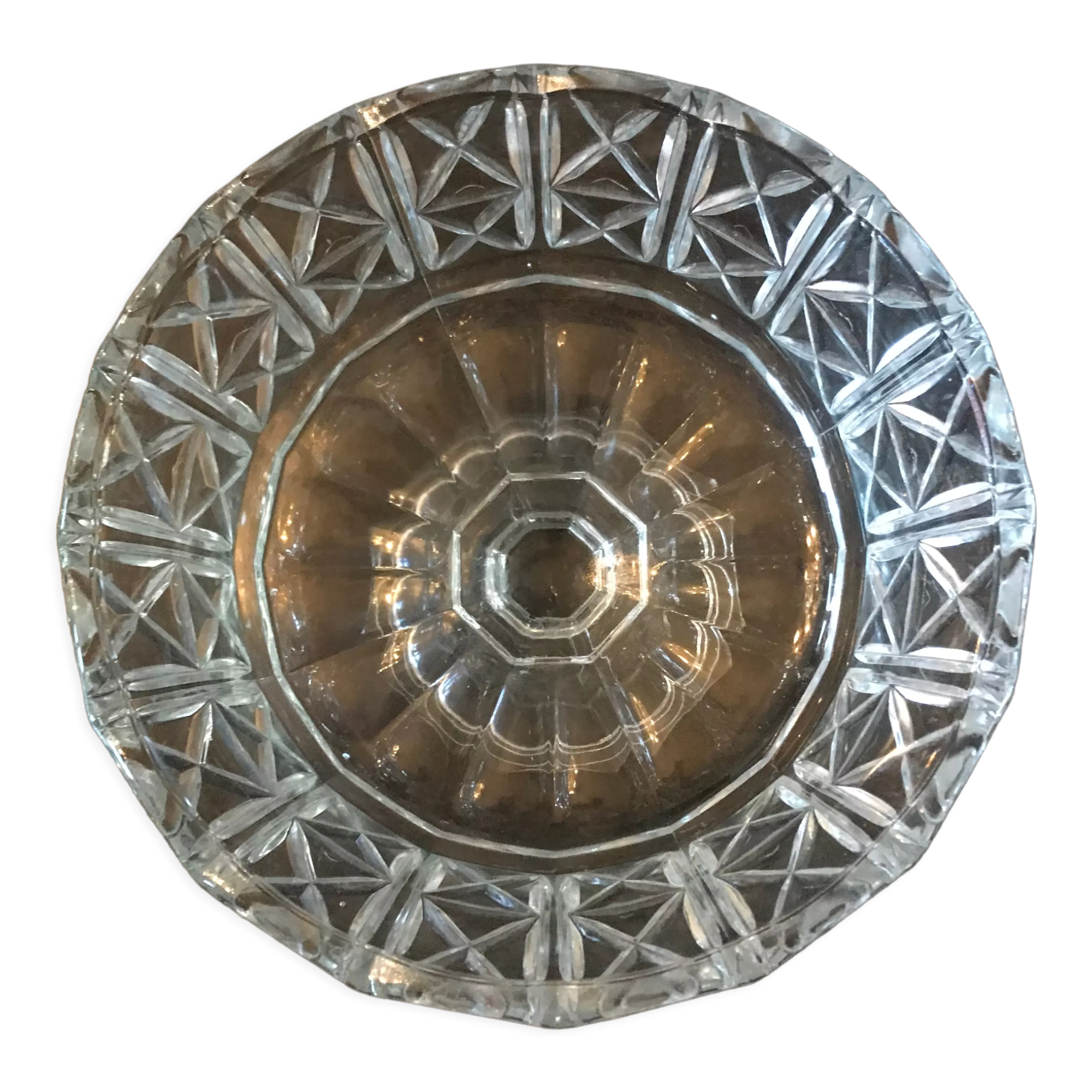 Pop-up Christmas 2022 Compotier in cut crystal mid-twentieth