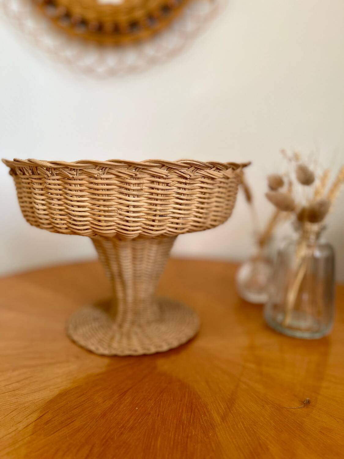 Vintage wicker fruit bowl