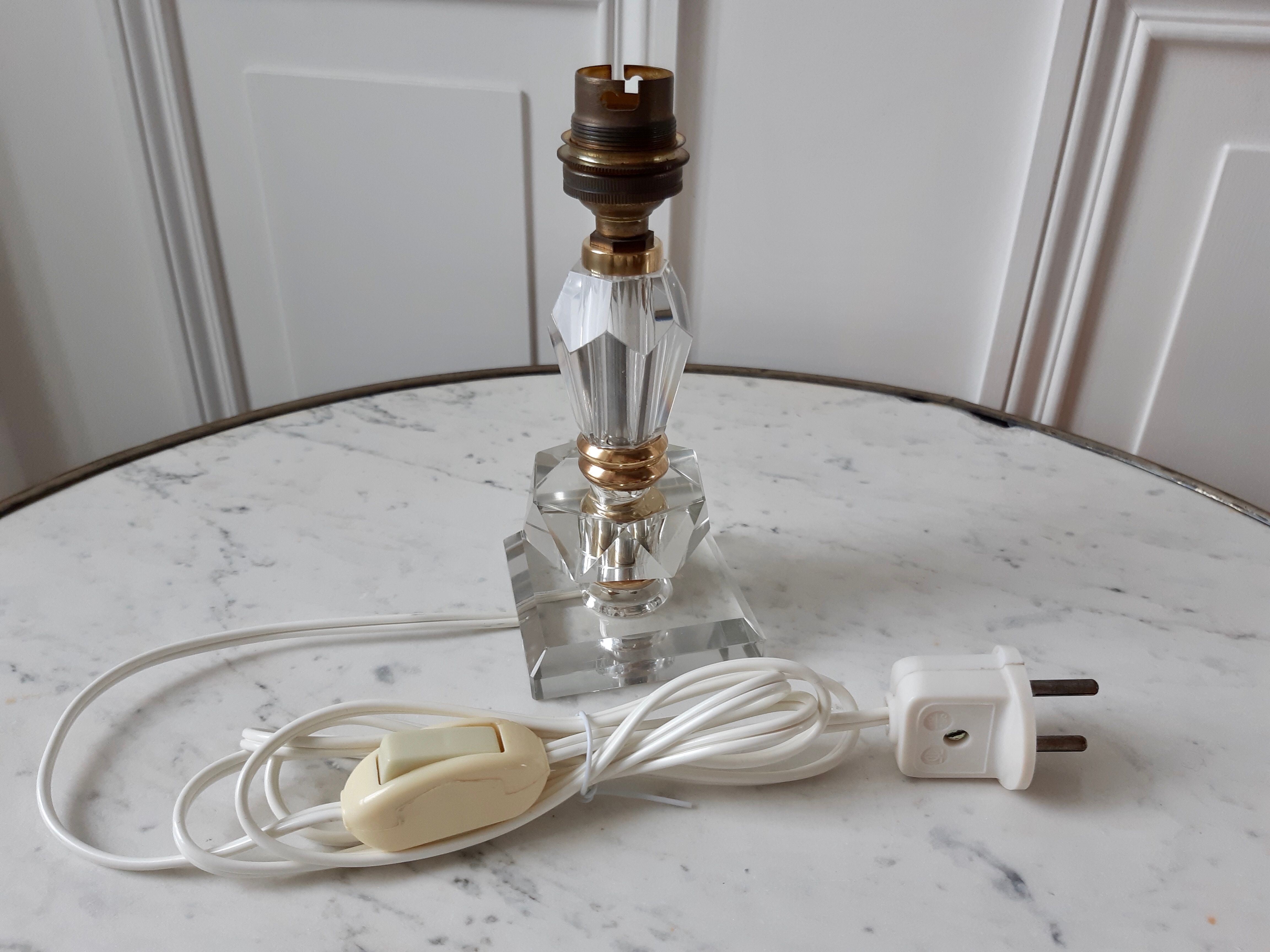 Crystal lamp foot and brass 30s