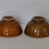 2 bowls Digoin Sarreguemines brown and yellow