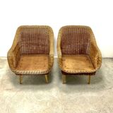 Rattan Lounge Chairs, set of 2