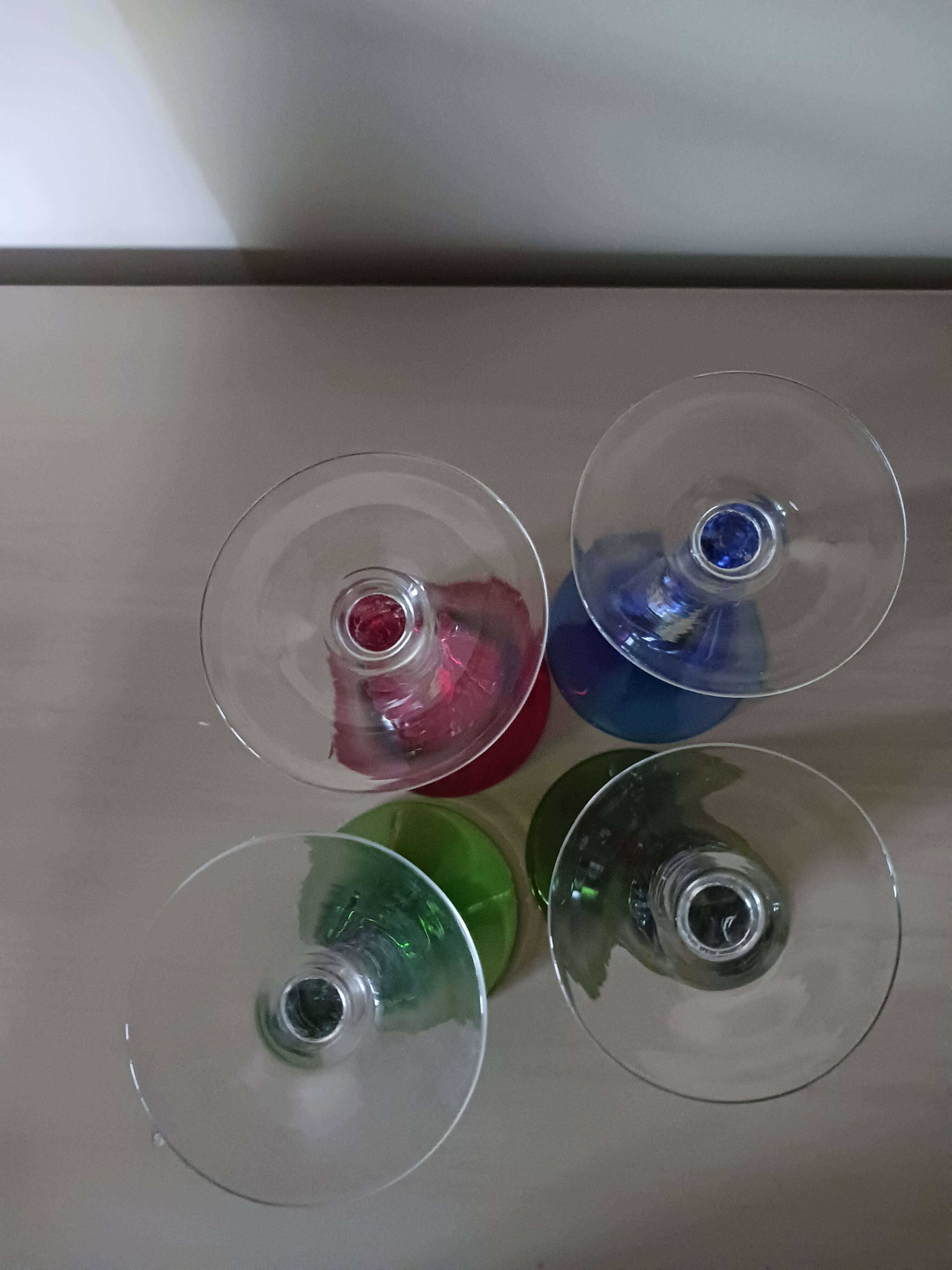 Coloured vases, made of Murano glass.