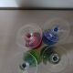 Coloured vases, made of Murano glass.