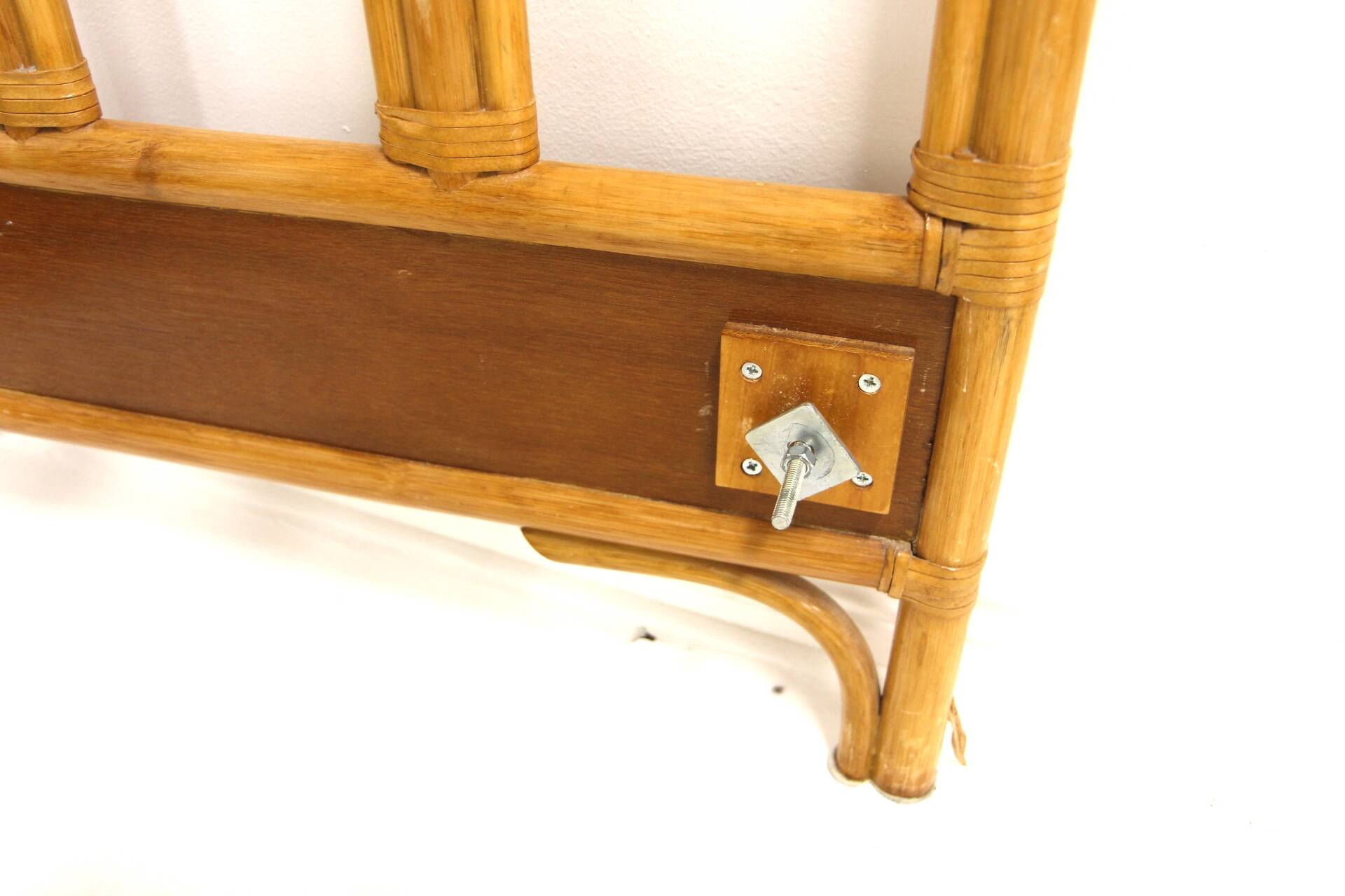 Teak and rattan headboard and footboard, 92 x 64cm, Sweden, 1960