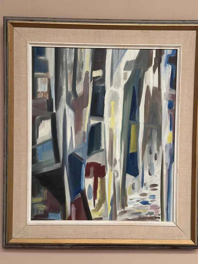 Huile sur toile suédoise – “Allée abstraite” par Kurt Persson