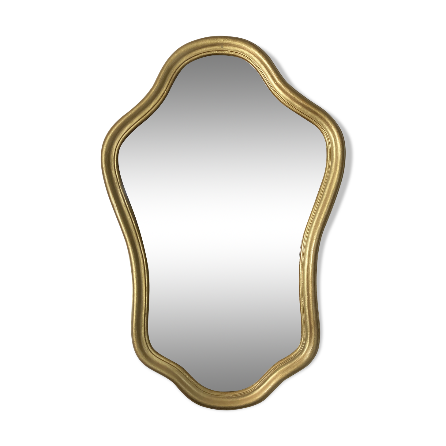 Wood and golden resin mirror