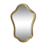 Miroir bois et résine dorée