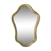 Miroir bois et résine dorée