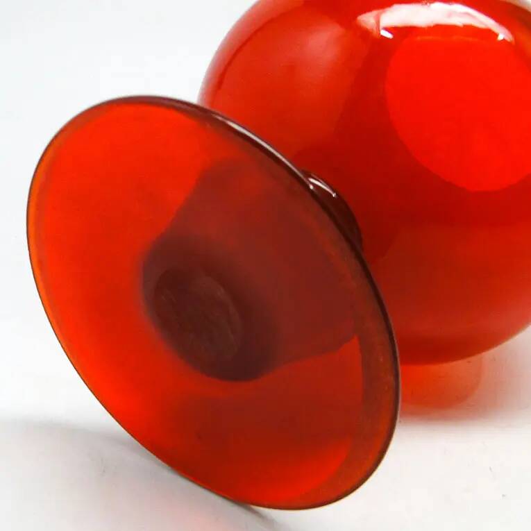 Vase, mid-century modern, red glass, designed by J. Słuczan-Orkusz, Poland, 1970s