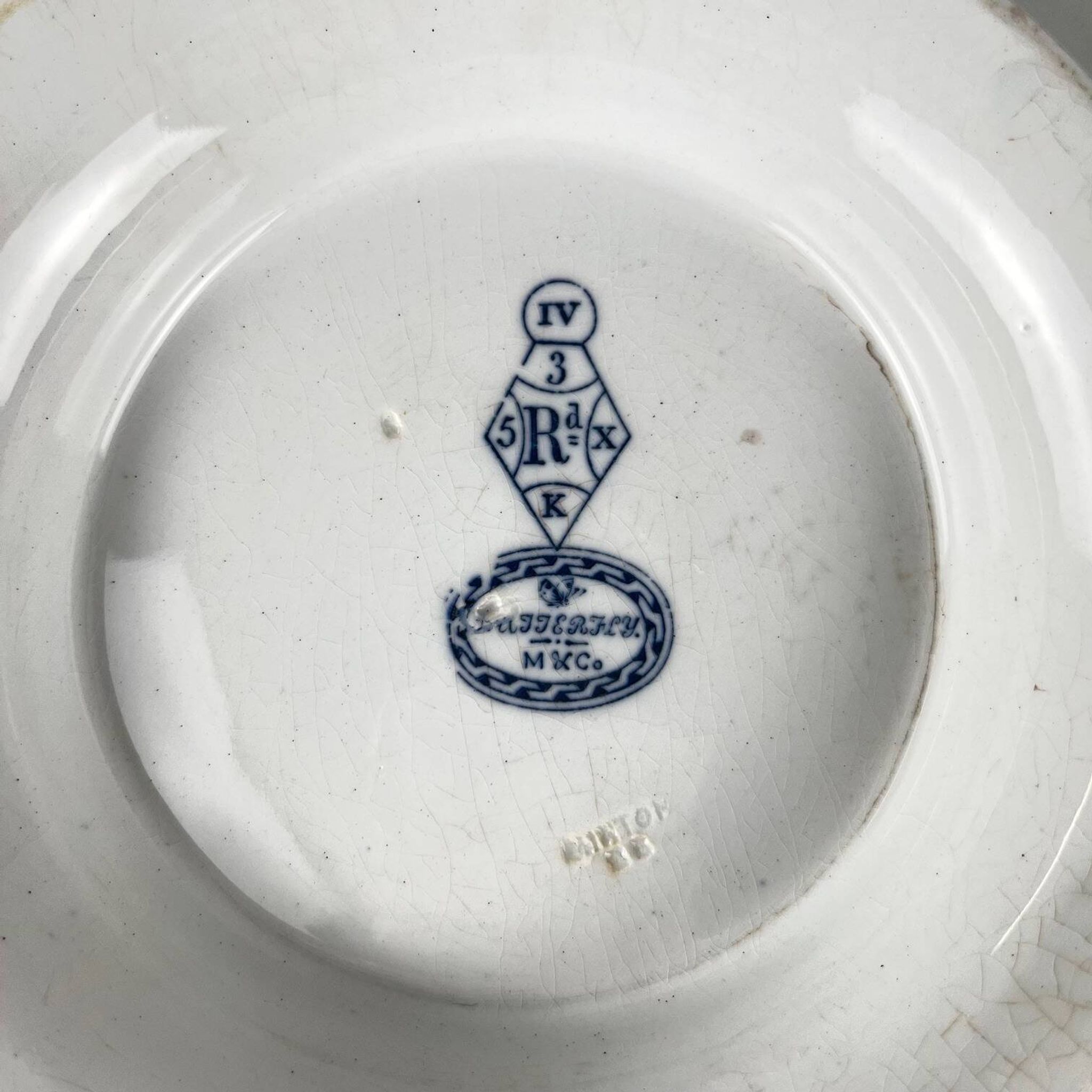 Low blue "Butterfly" compote dish by Minton & co, England, 19th century
