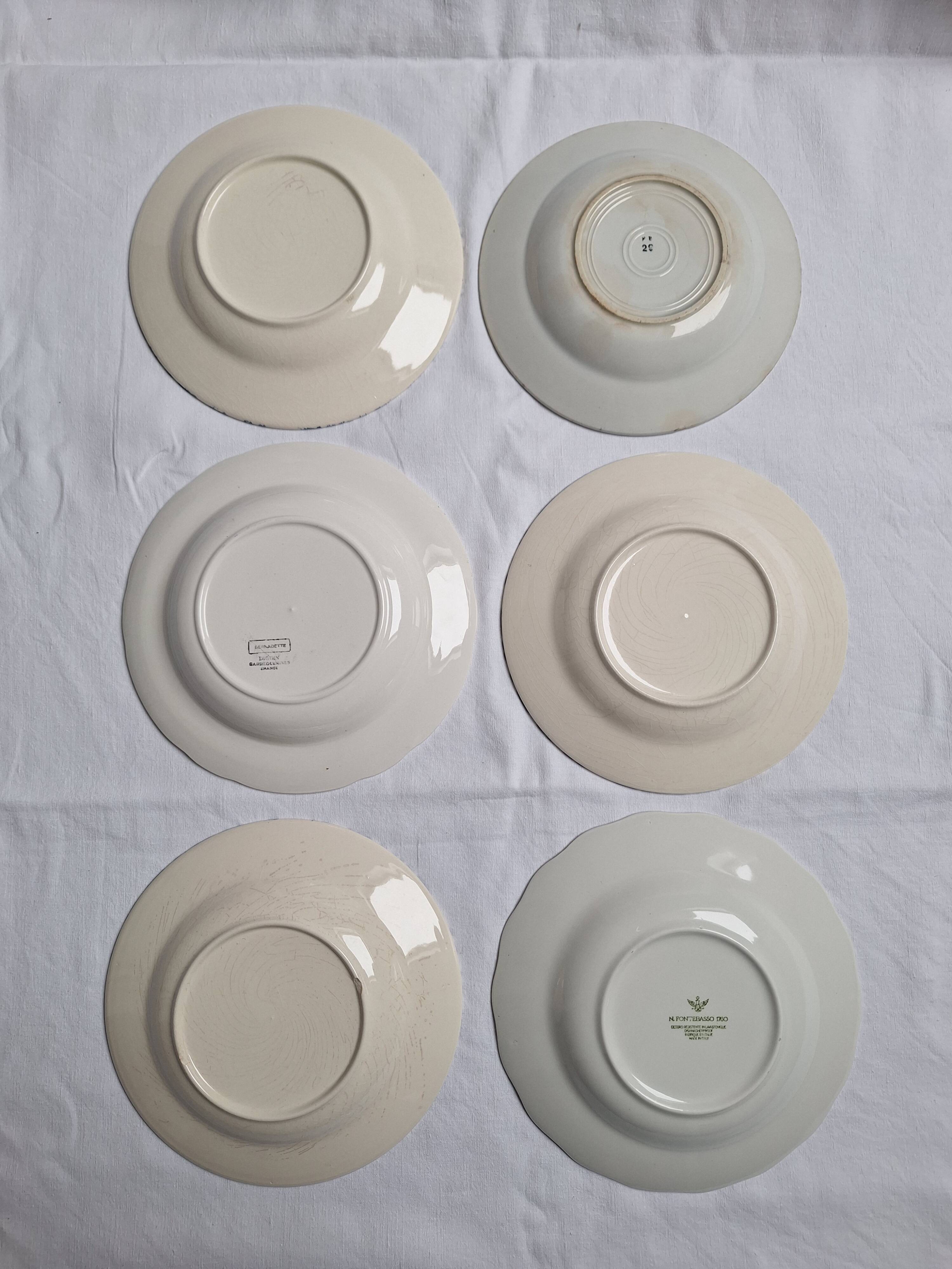 Vintage blue soup plates