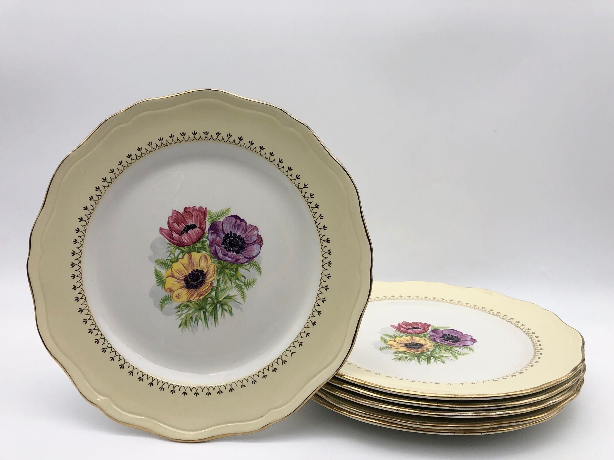 6 flat plates "L'Amandinoise" model "Coopelia"