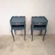 2 relooked cherry wood bedside tables