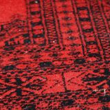 Tapis vintage fait main Ersari en laine rouge vif (122cm x 179cm)
