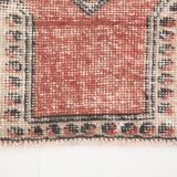 3x6 Rug For Laundry Room Red Beige Antique Vintage Rug, 110x193Cm SK 2797