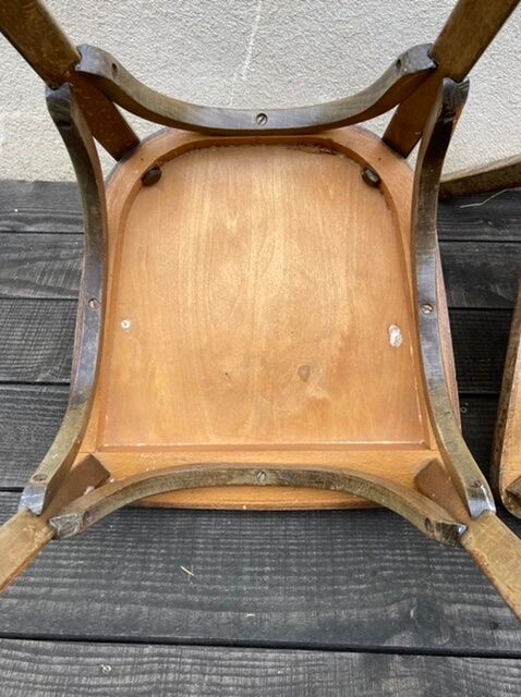 Set of 4 antique bistro chairs