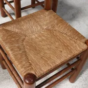 Set of four French ladderback chairs with rush seats – circa 1960