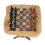 Olive wood chess games, chess table with drawer