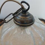 Vintage frosted blown glass pendant light
