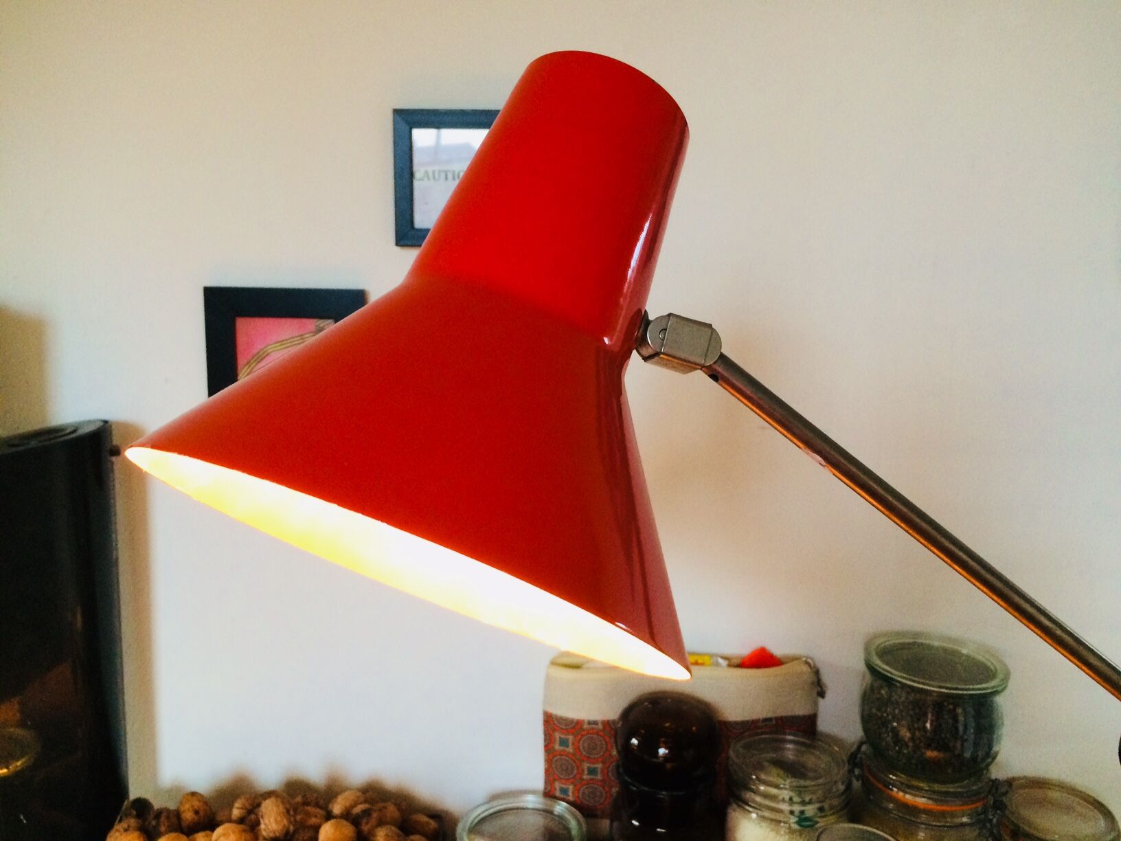 Red architect lamp