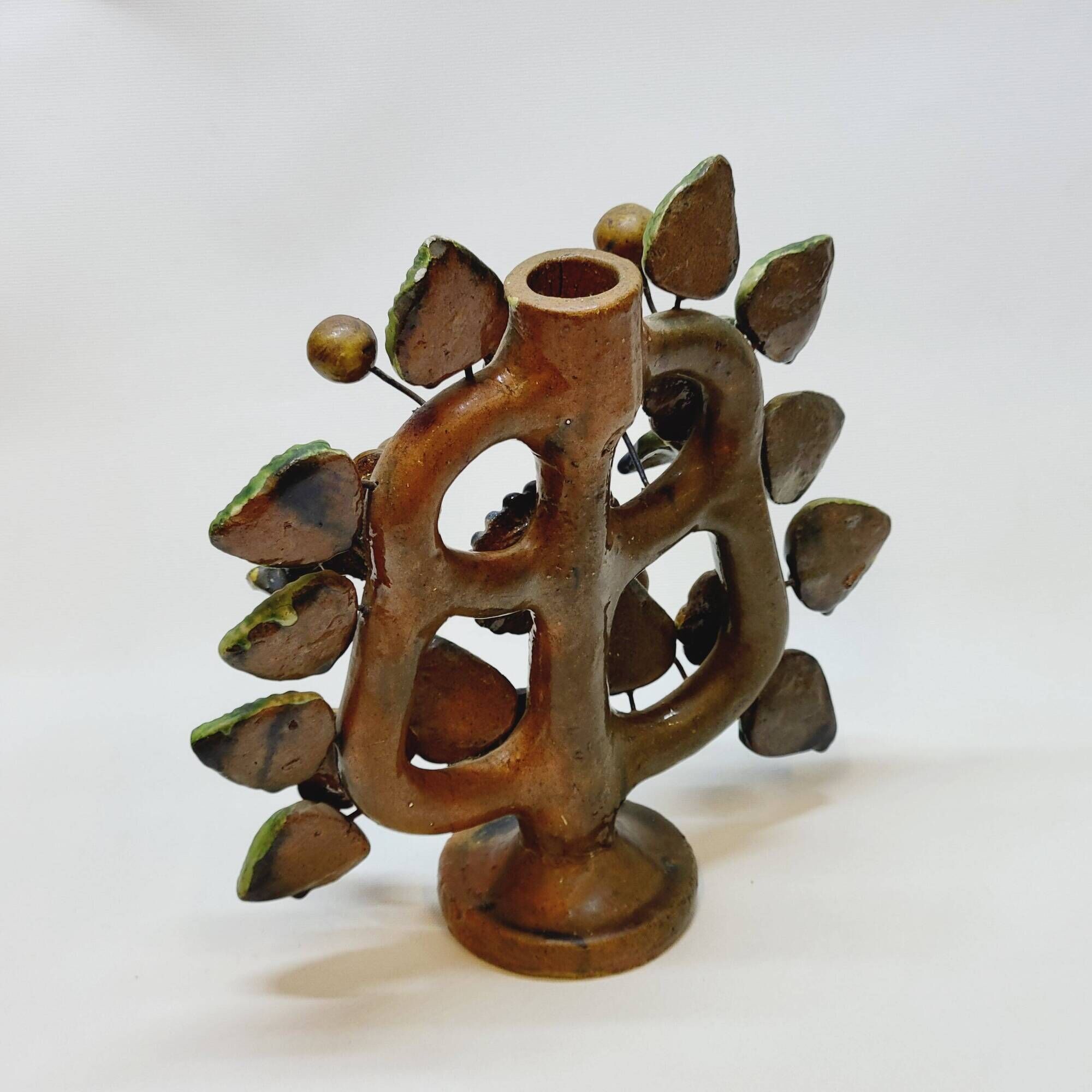 Chandelier Vintage Arbre De Vie Mexique Mexicain En Terre Cuite Émaillée