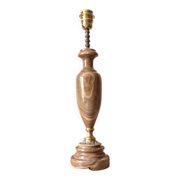 Old large onyx marble stone lamp foot