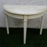 Console demi-lune tripode  bois peint massif tripode excellent etat