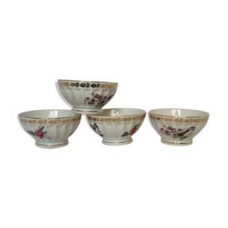 Set of 4 bowls of vintage breakfasts 1960s