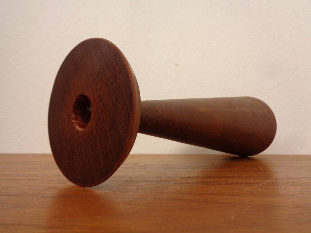 Large teak candleholder from Anri Form, Italy, 1960s.