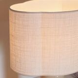 Stoneware lamp and ecru linen lampshade