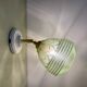Vintage art deco tulip wall lamp in green and gold glass