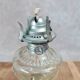 Antique glass oil lamp, dove decoration, An Qing China