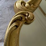 Golden resin rock mirror  42x68cm