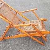 Folding chaise longue 1900 in beech
