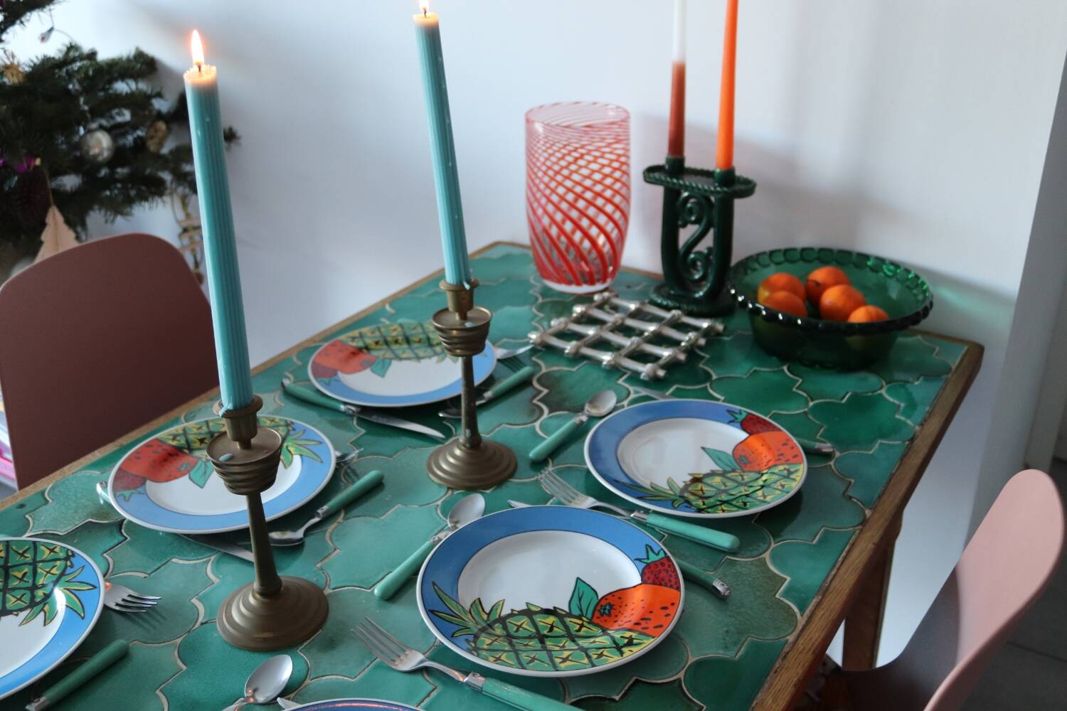 6 pop 90's porcelain dessert plates