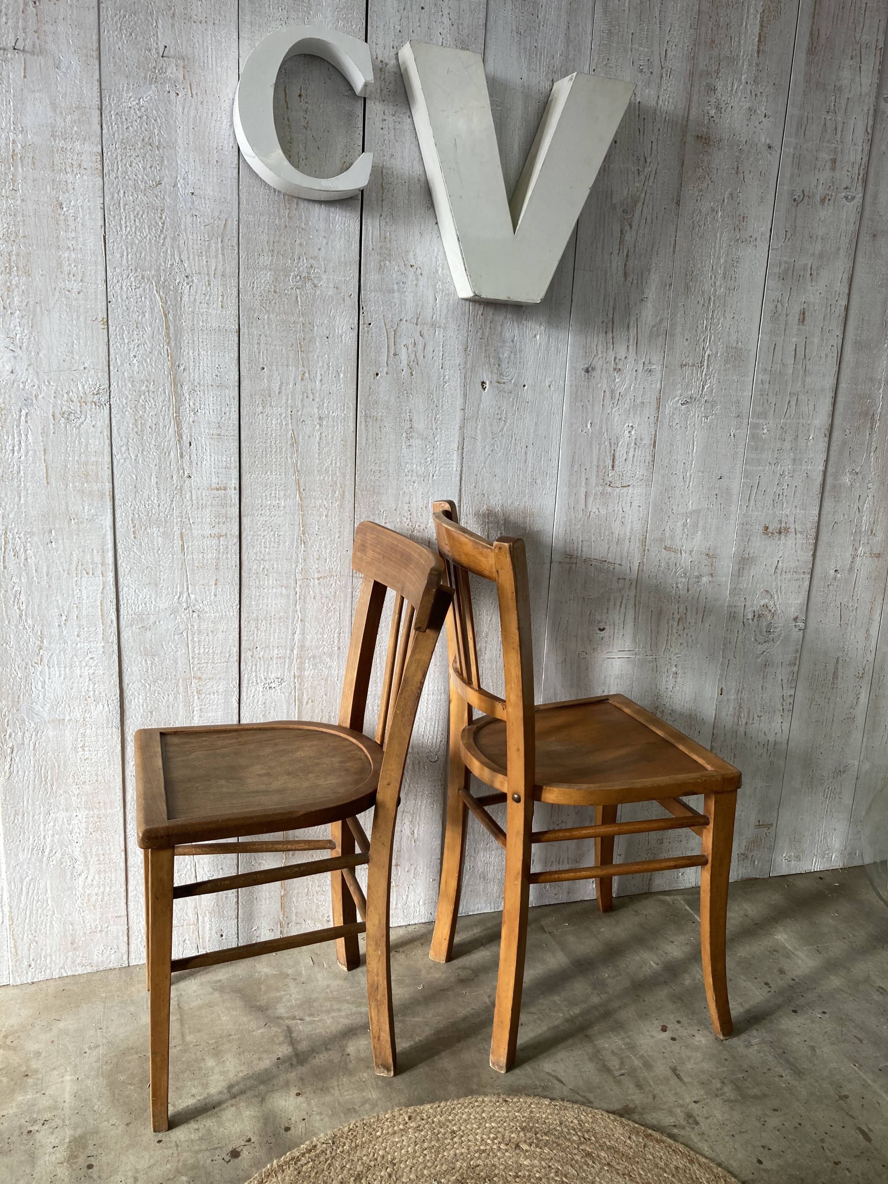 Set of 4 mismatched bistro chairs