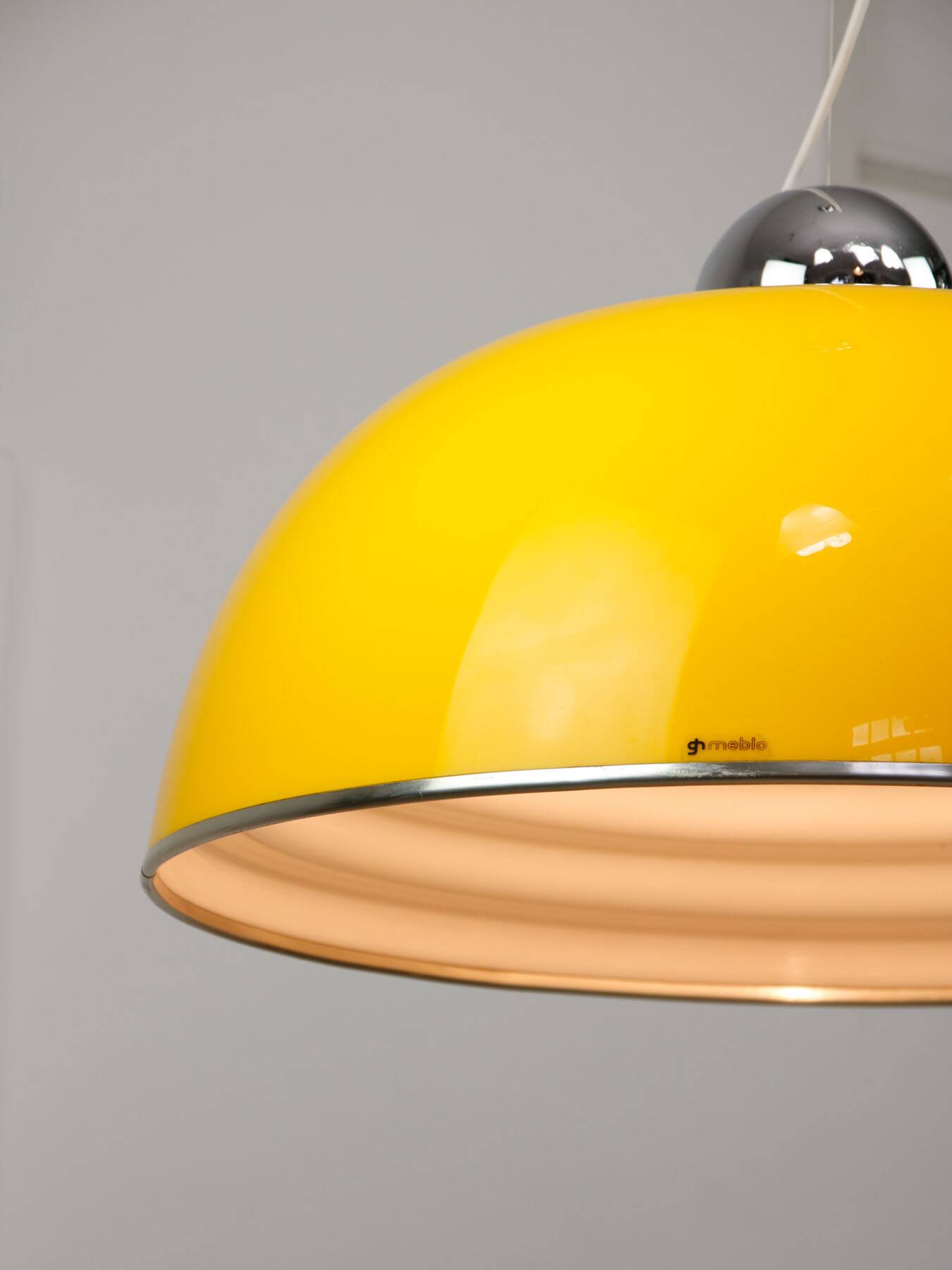 Rare Large Yellow Space-age Pendant from Guzzini, 1970s