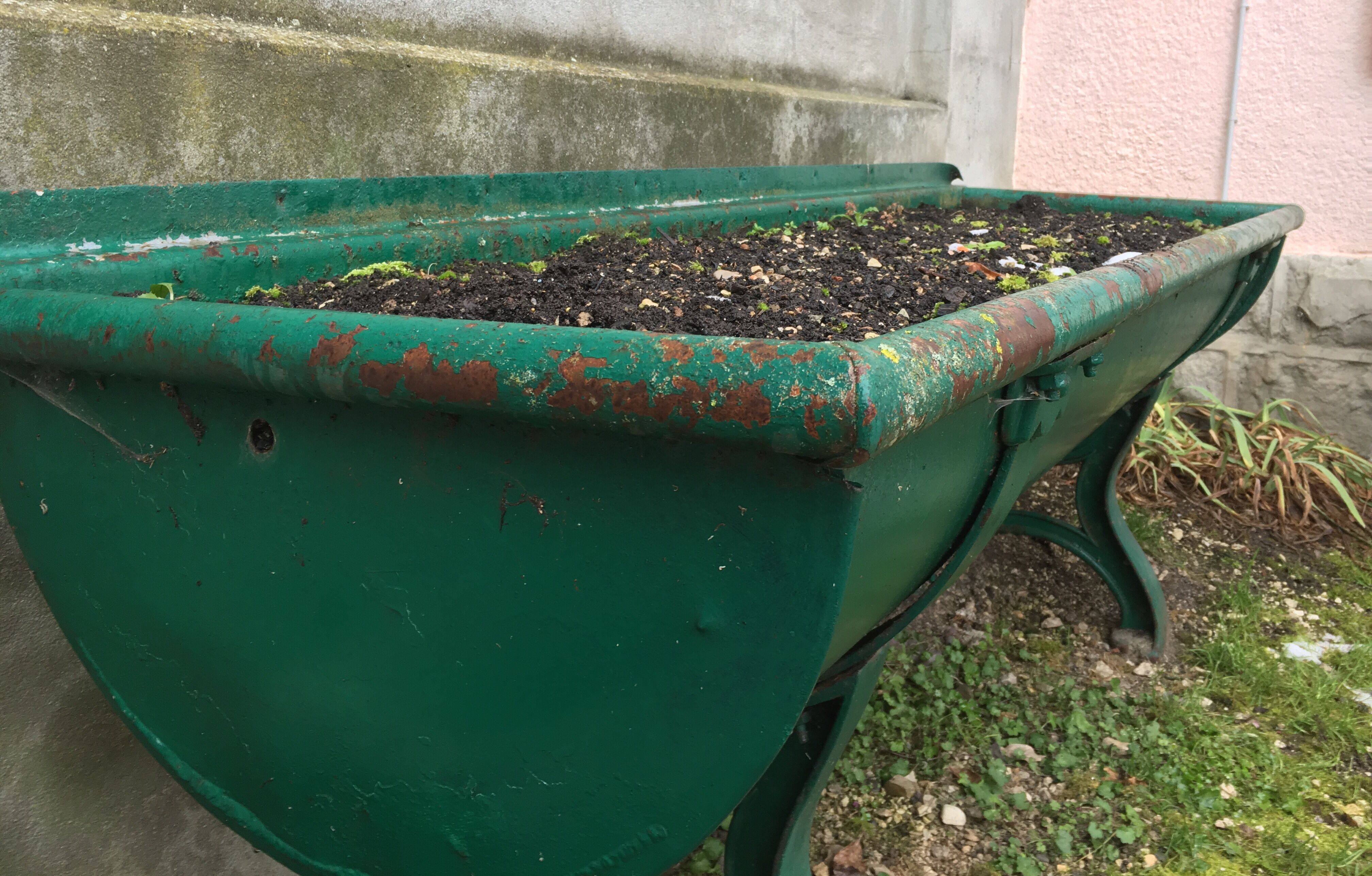 Large industrial gardener on feet