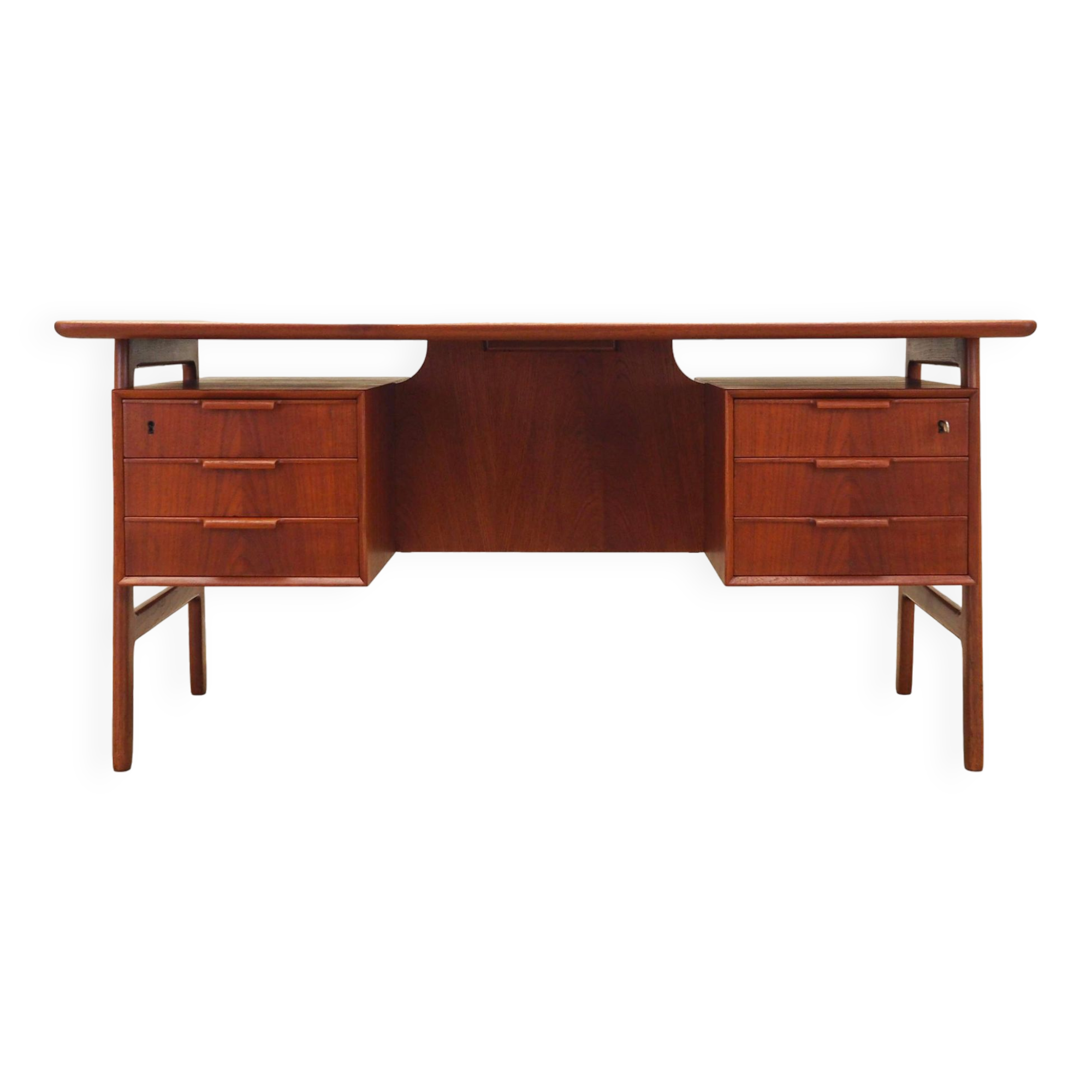 Teak desk, Danish design, 1970s, manufacture: Omann Jun