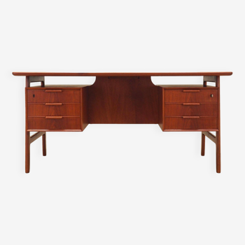 Bureau en teck, design danois, années 1970, fabrication : Omann Jun