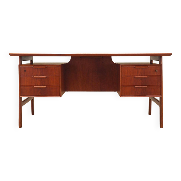 Bureau en teck, design danois, années 1970, fabrication : Omann Jun — Beyit
