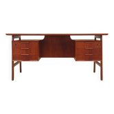 Bureau en teck, design danois, années 1970, fabrication : Omann Jun