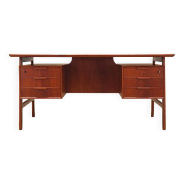 Teak desk, Danish design, 1970s, manufacture: Omann Jun