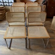 Lot de 6 chaises Cesca du milieu du siècle par Marcel Breuer