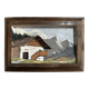 Vintage Carved and Painted Wooden Alpine Plaque 15 / 22 cm