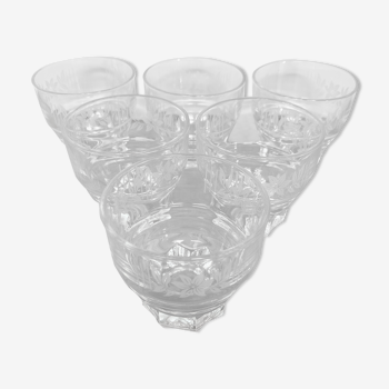 6 verres à eau vintage sérigraphiés