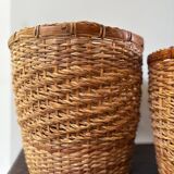 2 paniers en rotin vintage