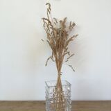Glass vase with raised squares