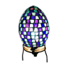 Blue mosaic glass egg lamp
