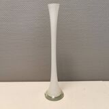 Tall, slim glass vase, in double layer glass (translucent and milky white)